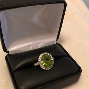 Authentic stones/diamonds ring. Sterling silver